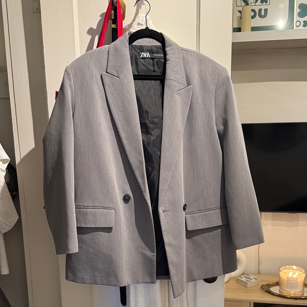 Zara Charcoal Gray Blazer